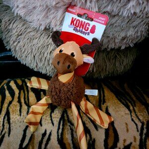 KONG  Shakers Moose Squeaky Plush Tug & Shake Dog Toy 9" xs/sm ea.